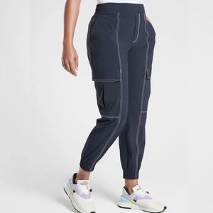 ATHLETA Navy Blue Chelsea Utility Joggers Pull On Athletic Pants Size 0